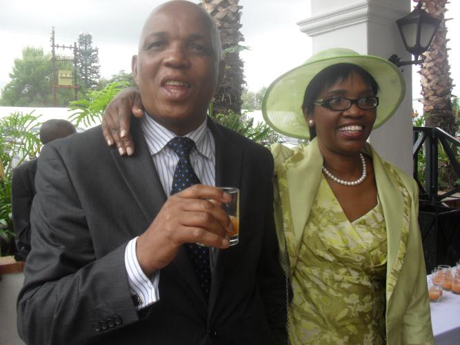 Dr Thobile Mmbengashe and Maria Mbengashe at Nthato and Mmalebos Wedding at Indaba Hotel 2011.